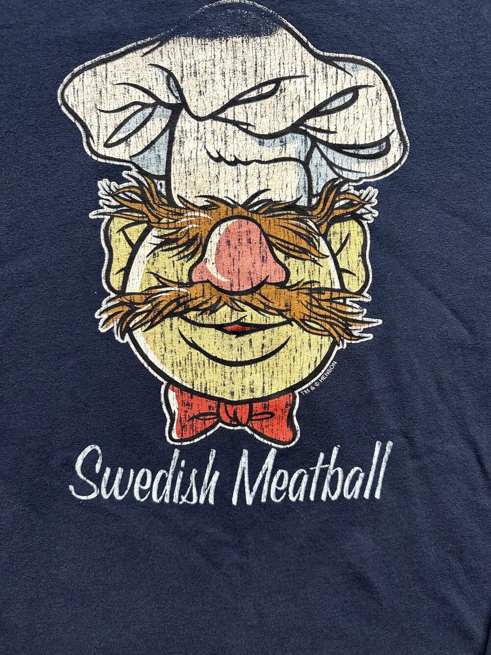 Vintage Jim Henson Muppets Chef T-Shirt XL Navy Blue Long Sleeve Graphic
